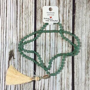 Aventurine Gemstone Bead Handmade Beaded Mala Necklace
